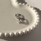 Double ring with silver plating