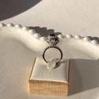 Silver plated ring with heightened stone in elegant colors