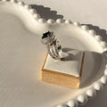 Silver plated ring with heightened stone in elegant colors