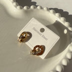 Interlocked circles with zircons earrings