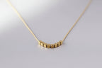 Minimalist Cube Bead Necklace – Gold-Toned & Tarnish Resistant